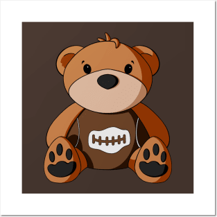 Football Teddy Bear Posters and Art